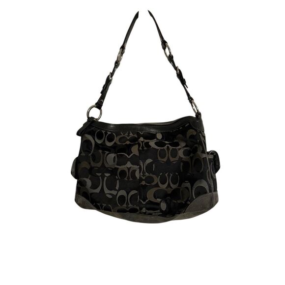 Coach Chelsea Optic Signature Suede Shoulder Bag Y2K - Picture 6 of 7